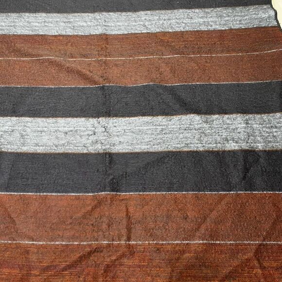 Shupaca Alpaca Blend Striped Throw Blanket Gray Rust Orange - Picture 6 of 16